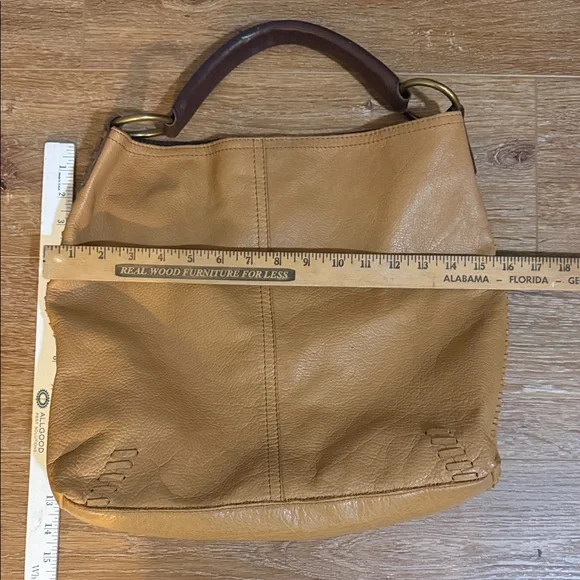 Vintage Lucky Brand Y2K Tan Leather Hobo Bag - Picture 9 of 11